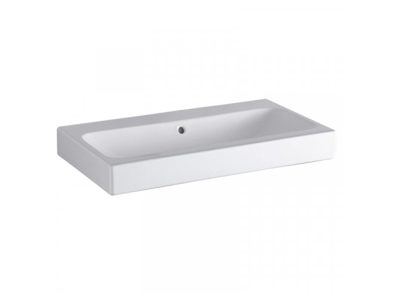 Купить Раковина Geberit iCon 124078000, 75 х 48,5 см, с переливом по центру, без отверстия под смеситель, белая