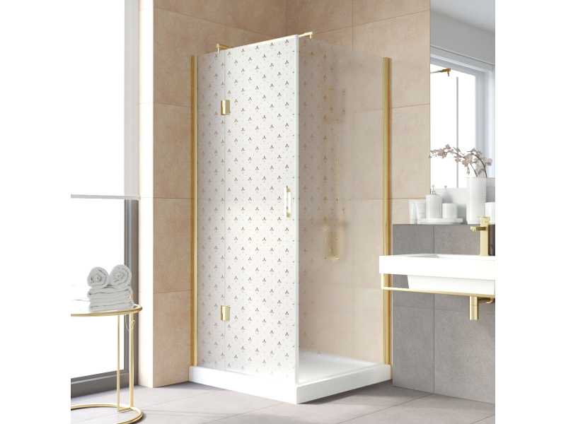Купить Душевой уголок Vegas Glass AFP-Fis Lux, 120 x 90 x 199.5 см, профиль золото, стекло флёр-де-лис
