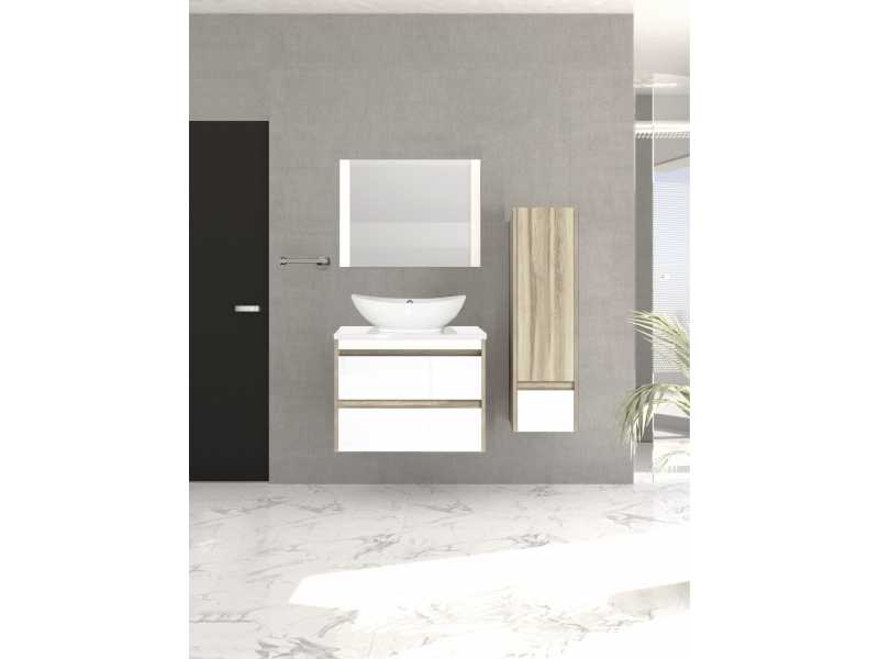 Купить Тумба под раковину Style Line Монако 60 Plus ЛС-00000622, 60 см, подвесная, ориноко/белый лакобель