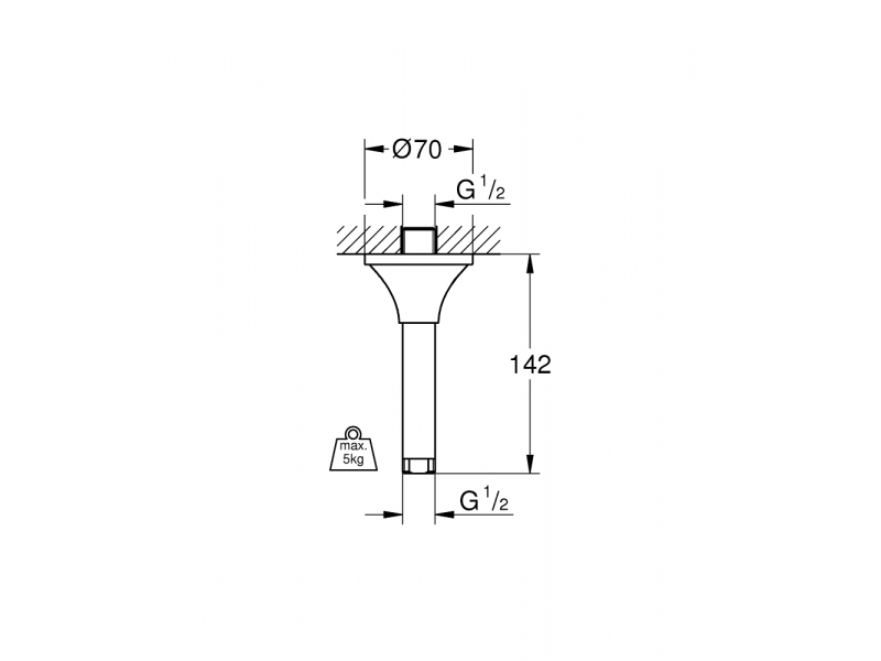 Купить Потолочный душевой кронштейн Grohe Rainshower Grandera 27978000, хром