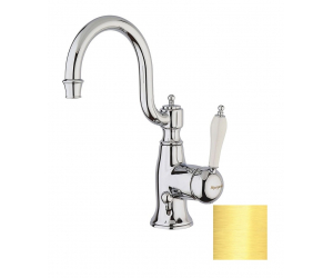 Смеситель для раковины Margaroli Classica RU1001AA01GD, с донным клапаном, золото