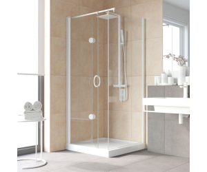 Душевой уголок Vegas Glass GPS-Fis Lux, 90 x 80 x 199.5 см, профиль белый, стекло прозрачное, GPS-Fis Lux 80*90 01 01