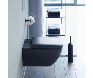 Подвесной унитаз Duravit Happy D.2 Plus 2222098900 36.5 x 54 см безободковый, с креплением Durafix, цвет антрацит матовый