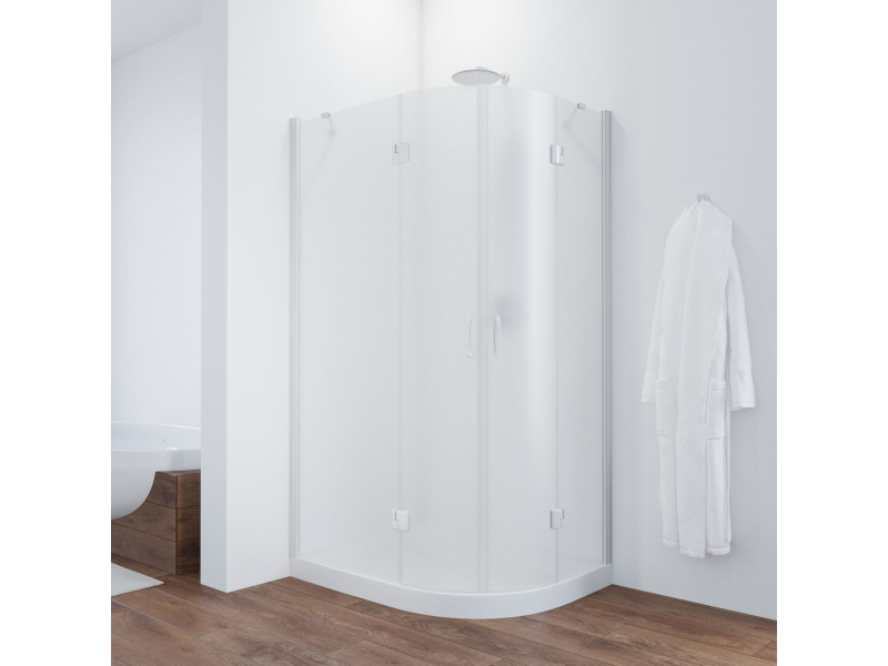 Купить Душевой уголок Vegas Glass AFS-F, 120 x 100 x 190 см, профиль белый, стекло сатин