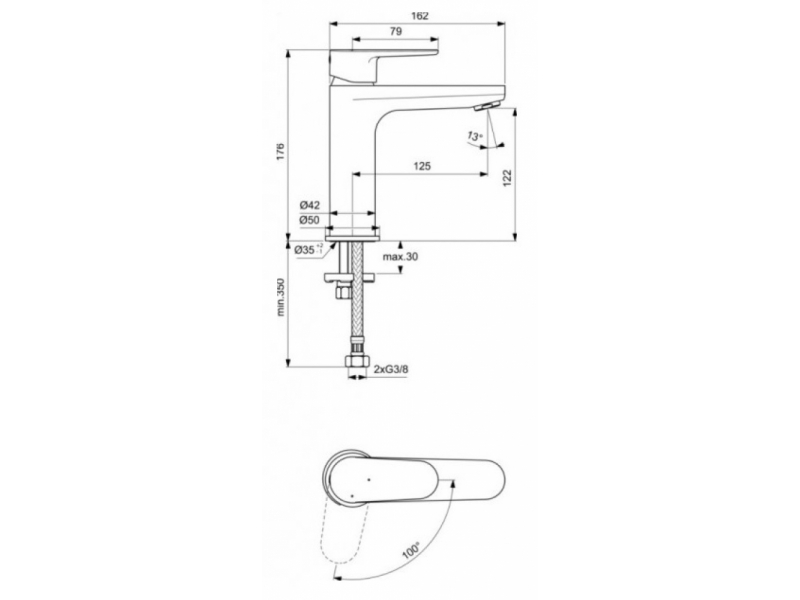 Купить Смеситель Ideal Standard Cerafine Model O для раковины, хром, BC700AA