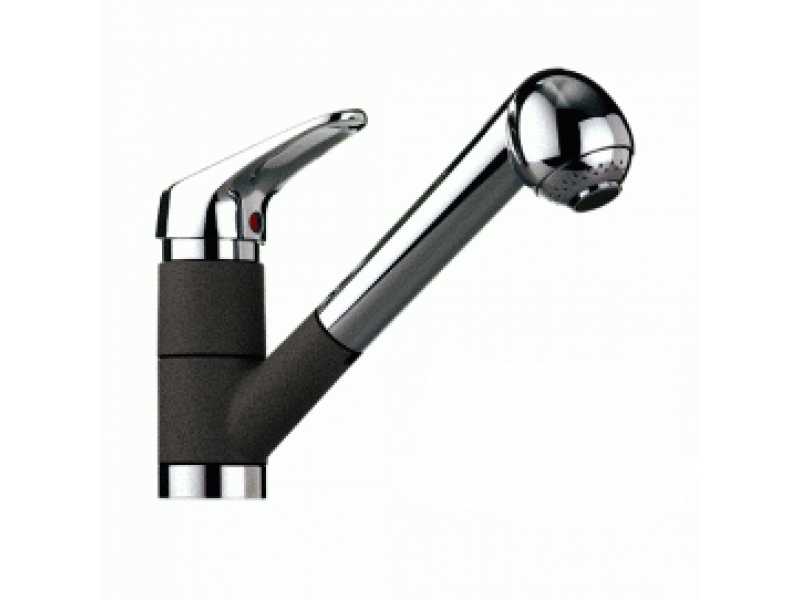 Купить Смеситель Franke CASCADA 470-1, для кухни, с выдвижным изливом, гранит/хром
