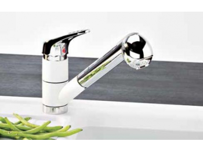 Смеситель Franke CASCADA 470-1, для кухни, с выдвижным изливом, гранит/хром