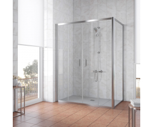 Душевой уголок Vegas Glass Z2P+ZPV, 170 x 70 x 190 см, профиль глянцевый хром, стекло прозрачное