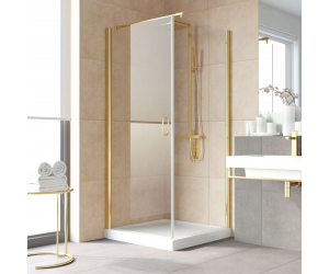Душевой уголок Vegas Glass EP-Fis Lux, 90 x 100 x 199.5 см, профиль золото, стекло прозрачное