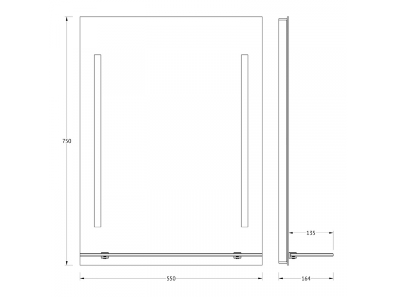 Купить Зеркало с полочкой и LED-светильниками Evoform Ledline-S BY 2161 55х75 см
