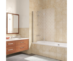 Шторка на ванну Vegas Glass E2V Lux 0120 08 R05, профиль - глянцевый хром, стекло – флер-де-лис, 120*150,5 см