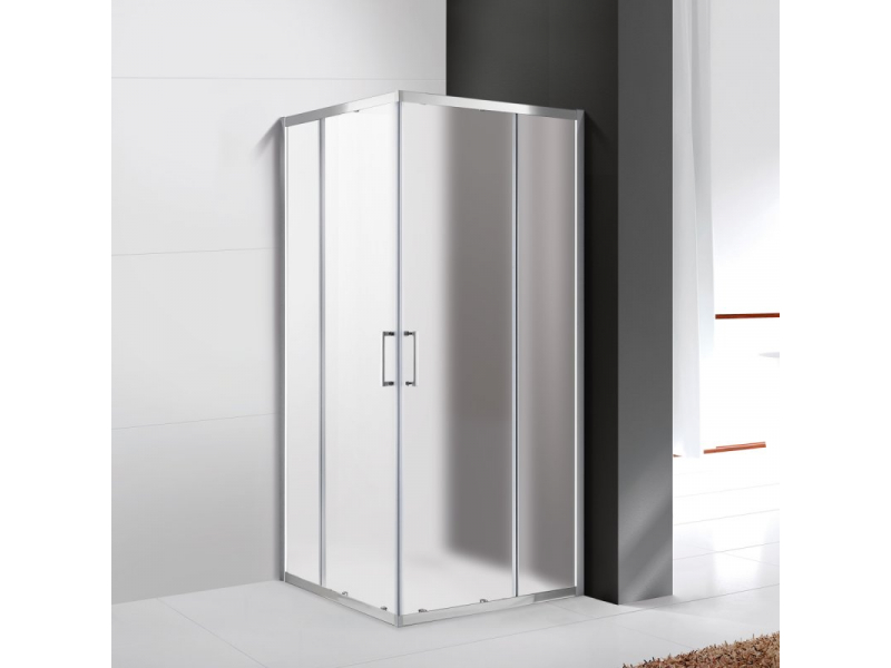 Купить Душевой уголок Cezares Molveno-A-2-100-P-Cr, 100 x 100 x 190 см, стекло текстурное Punto, хром