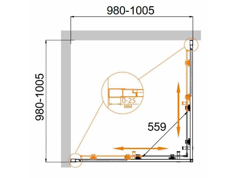 Купить Душевой уголок Cezares Molveno-A-2-100-P-Cr, 100 x 100 x 190 см, стекло текстурное Punto, хром