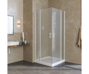 Душевой уголок Vegas Glass EFA Lux, 90 x 90 x 199.5 см, профиль белый, стекло флёр-де-лис