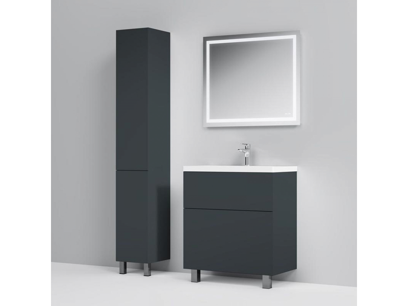 Купить Тумба под раковину Am.Pm Gem M90FSX07522GM32, напольная, 75 см, 2 ящика push-to-open, графит матовый