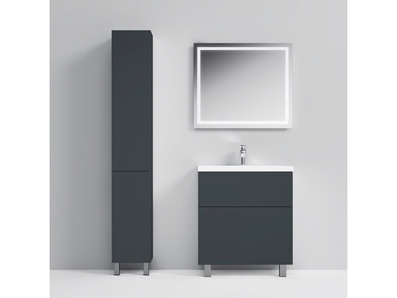 Купить Тумба под раковину Am.Pm Gem M90FSX07522GM32, напольная, 75 см, 2 ящика push-to-open, графит матовый