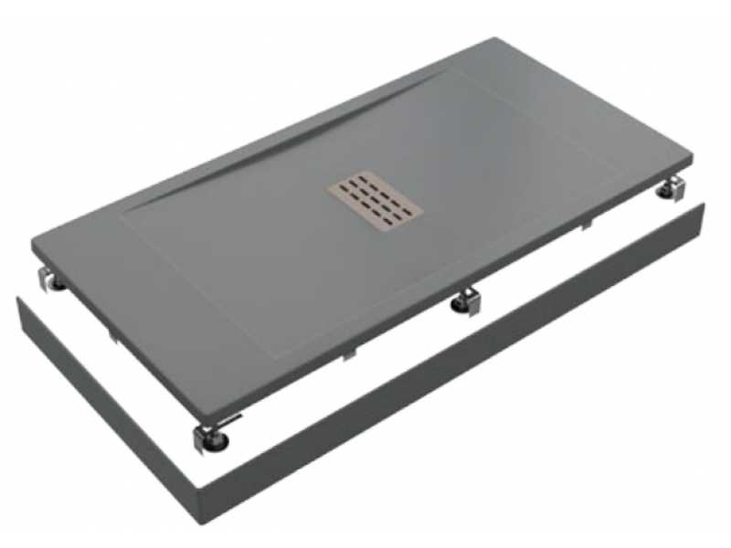 Купить Поддон литьевой Bas Flow 100 x 90 см, ЛП00102, серый (cement grey)