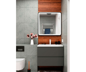 Тумба под раковину подвесная Art&Max AM-Bianchi-750-2C-SO-GM, 75x55x47 см, с двумя выкатными ящиками