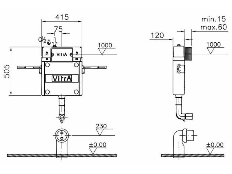 Купить Бачок скрытого монтажа Vitra 12 S 742-1740-01