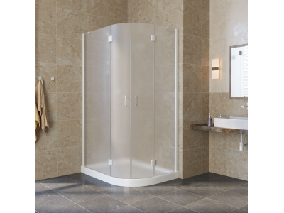 Душевой уголок Vegas Glass AFS-F Lux, 120 x 110 x 189.5 см, профиль белый, стекло сатин