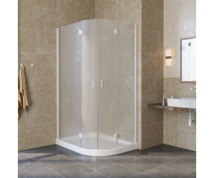 Душевой уголок Vegas Glass AFS-F Lux, 120 x 110 x 189.5 см, профиль белый, стекло сатин