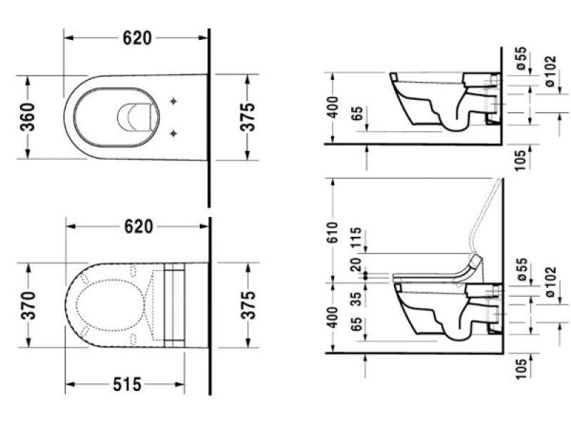 Купить Подвесной унитаз Duravit Starck 2 25330900001
