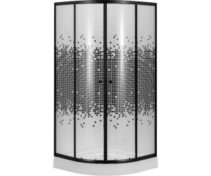 Душевой уголок Niagara NG-003-14 Black 80 х 80 см c низким поддоном, четверть круга, черный