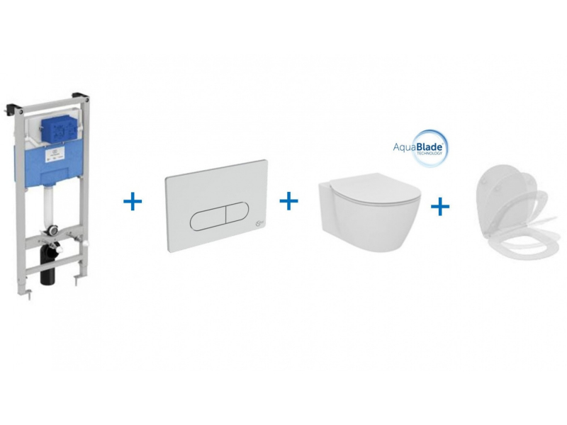 Купить Инсталляция Ideal Standard ProSys R030701 с унитазом Connect AquaBlade E047901, клавиша, сиденье микролифт, комплект