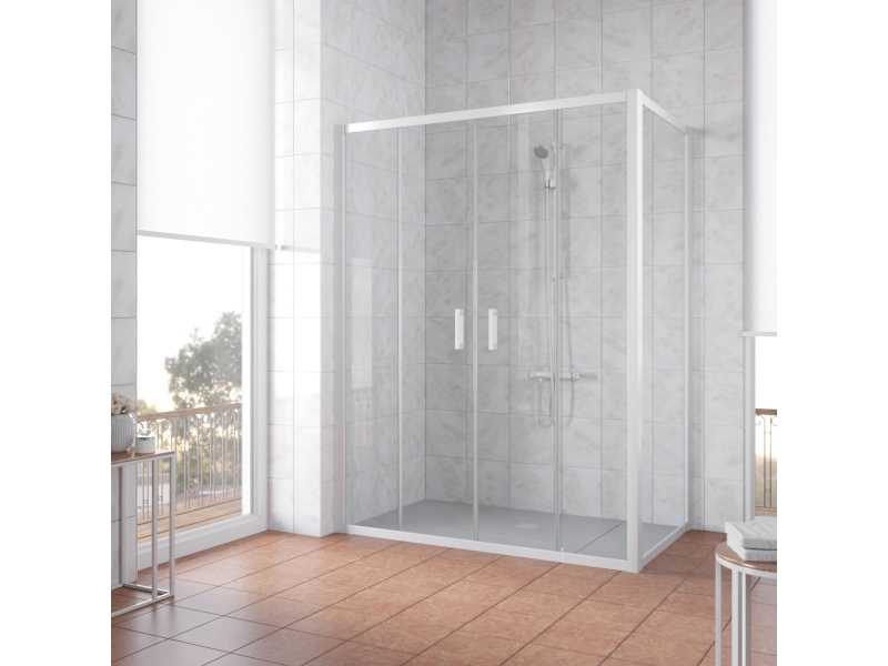 Купить Душевой уголок Vegas Glass Z2P+ZPV, 210 x 70 x 190 см, профиль белый, стекло прозрачное