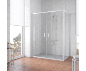 Душевой уголок Vegas Glass Z2P+ZPV, 210 x 70 x 190 см, профиль белый, стекло прозрачное