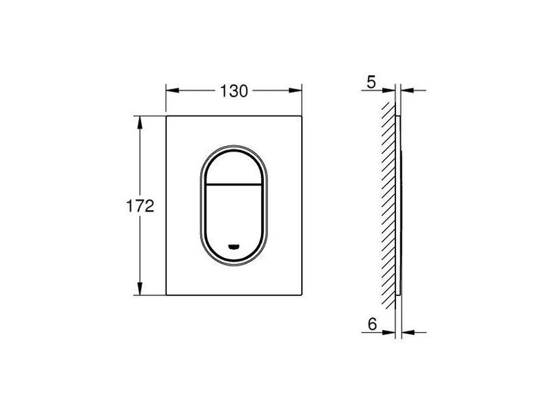 Купить Кнопка для инсталляции Grohe Arena Cosmopolitan S 37624DC0, вертикальная, суперсталь