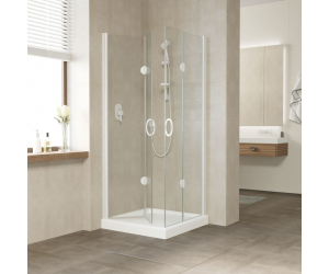 Душевой уголок Vegas Glass 2GPS Lux, 90 x 90 x 199.5 см, профиль белый, стекло прозрачное
