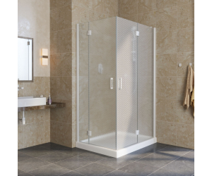 Душевой уголок Vegas Glass AFA-F Lux, 120 x 110 x 199.5 см, профиль белый, стекло ретро