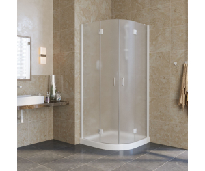 Душевой уголок Vegas Glass AFS Lux, 80 x 80 x 189.5 см, профиль белый, стекло сатин