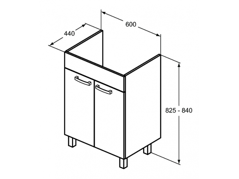 Купить Тумба под раковину Ideal Standard Tempo 60 см, напольная, дуб, E3239OS