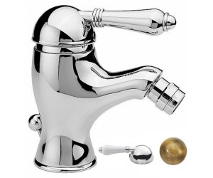 Смеситель Nicolazzi P.M. Blanc 3403BZ76 для биде, гальваническая бронза, ручка белая керамика