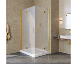 Душевой уголок Vegas Glass AFA-F Lux, 100 x 90 x 199.5 см, профиль золото, стекло сатин