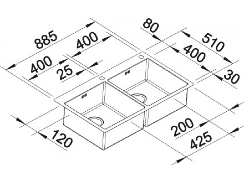 Купить Мойка Blanco Claron 400/400-IF/A 514206