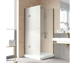 Душевой уголок Vegas Glass AFP-Fis Lux, 110 x 100 x 199.5 см, профиль бронза, стекло флёр-де-лис, AFP-Fis Lux 110*100 05 R05