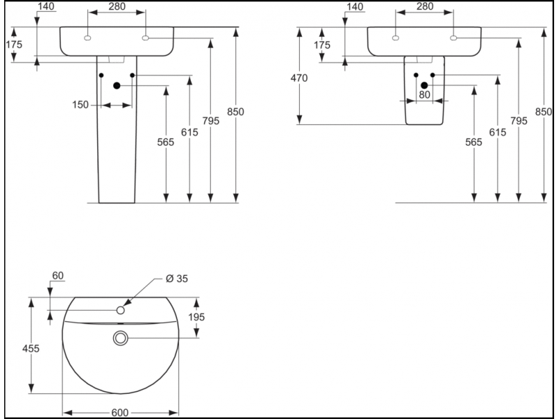 Купить Раковина Ideal Standard Connect Sphere E786401