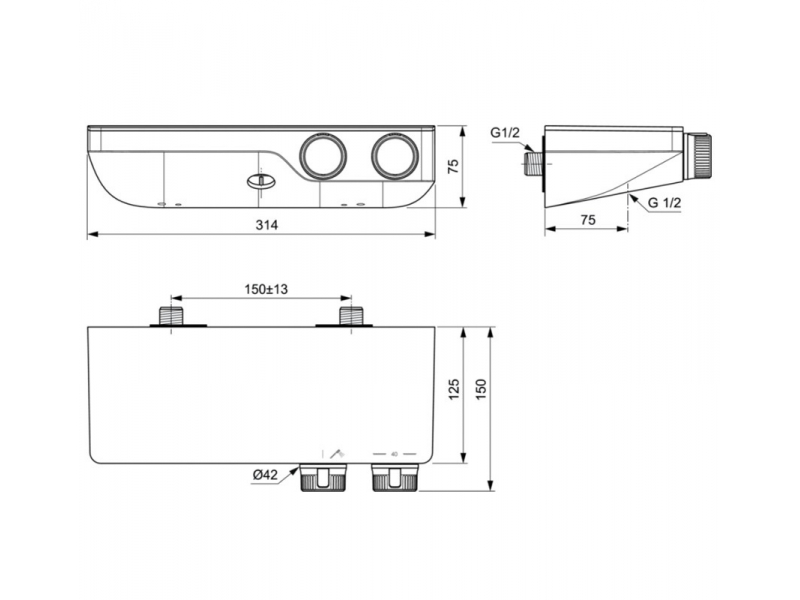 Купить Смеситель Ideal Standard Ceratherm S200 термостатический для душа, хром, A7329AA