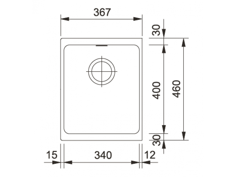 Купить Мойка Franke KUBUS KBG 110-34, 125.0178.291, гранит, нижняя установка, цвет бежевый, 36,7*46 см