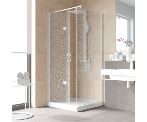 Душевой уголок Vegas Glass GPS-Fis Lux, 100 x 90 x 199.5 см, профиль белый, стекло фея