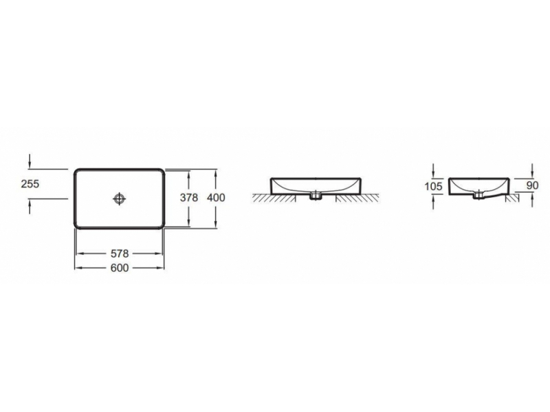 Купить Раковина накладная Jacob Delafon Vox EVF002-00, 60 х 40 см, без переливного отверстия
