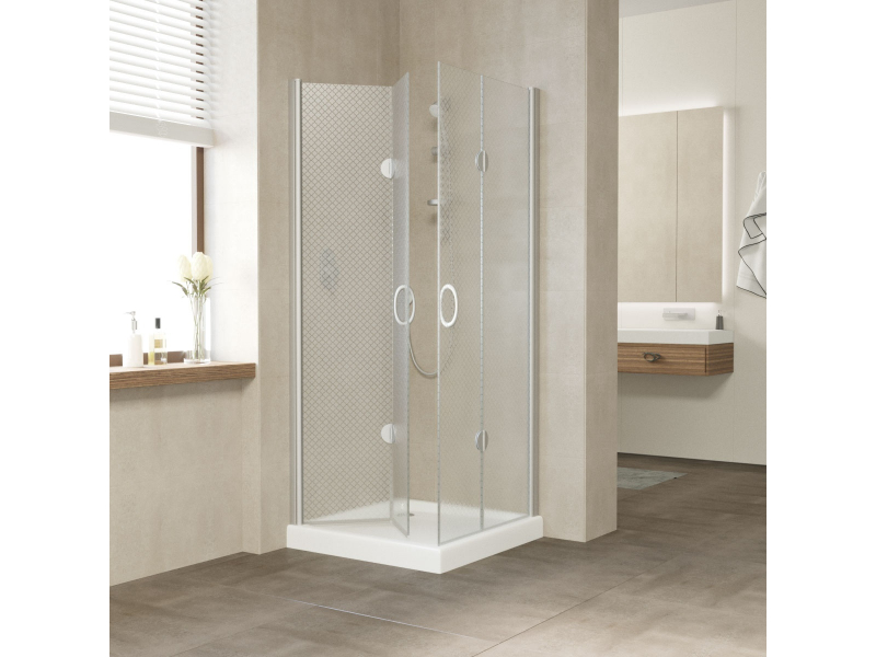 Купить Душевой уголок Vegas Glass 2GPS Lux, 80 x 80 см, профиль хром матовый, стекло ретро