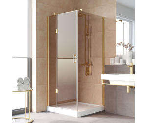 Душевой уголок Vegas Glass AFP-Fis Lux, 100 x 90 x 199.5 см, профиль золото, стекло бронза
