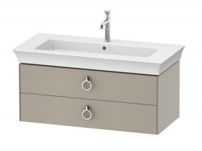Тумба под раковину Duravit White Tulip 105 см подвесная, 2 ящика, серо-коричневый шелковисто матовый, WT435206060 + UV986307777
