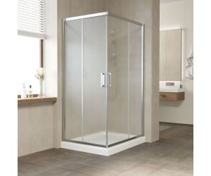 Душевой уголок Vegas Glass Za-F 90 x 80 x 190 см, профиль хром глянцевый, стекло ретро