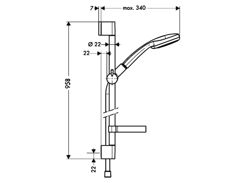 Купить Душевой гарнитур Hansgrohe Croma 100 Vario 27771000, 90 см