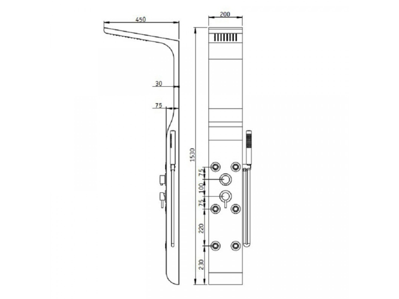 Купить Гидромассажная душевая панель RGW Shower Panels SP-02, 21140102-03, цвет белый